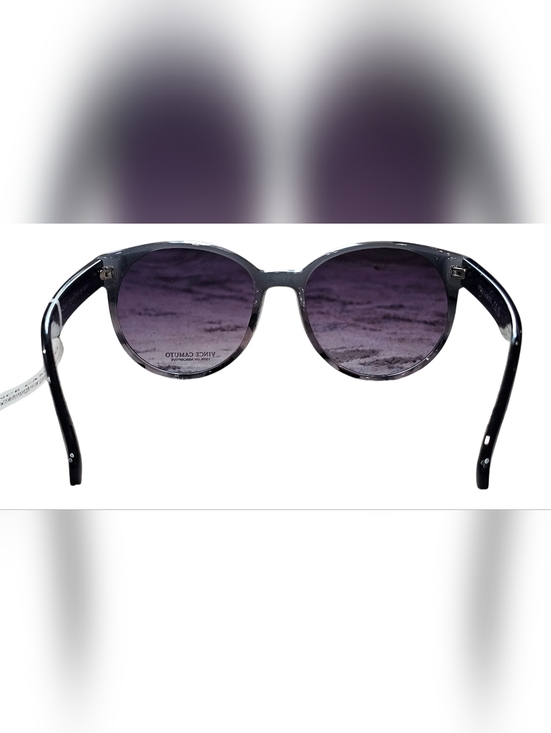 Vince Camuto Gray Black Gradient Round Sunglasses With Soft Case, New main image 7